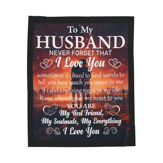 Personalized Plush Blanket for Husband - Romantic Keepsake Gift