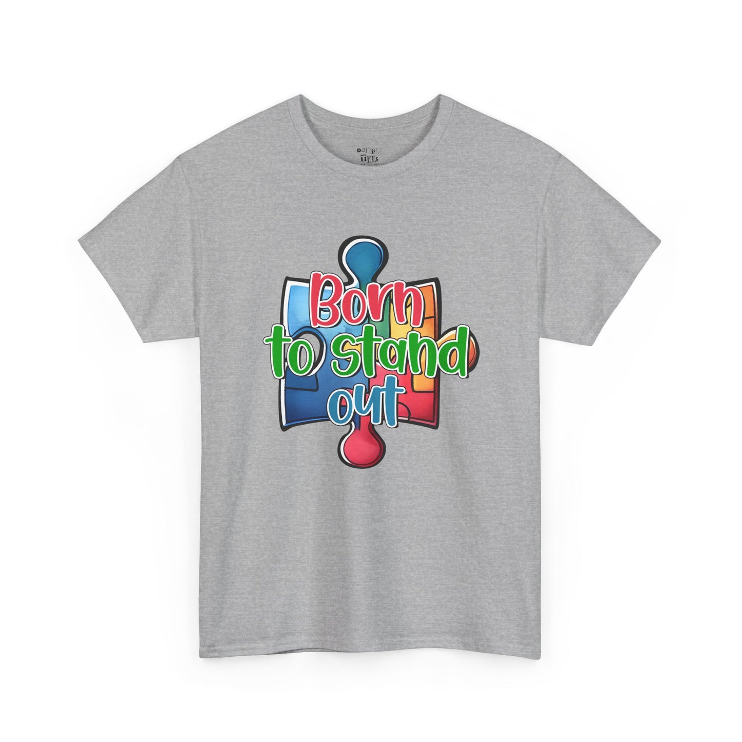 Autism Awareness Born to Stand Out Puzzle Piece T-Shirt