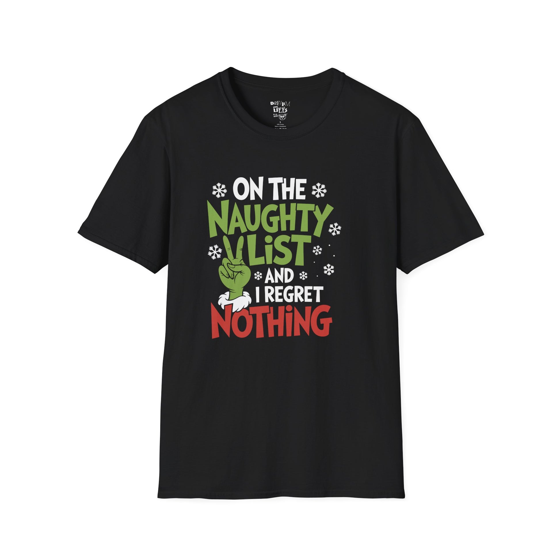 Naughty List T-Shirt — "On the Naughty List and I Regret Nothing" Christmas Tee