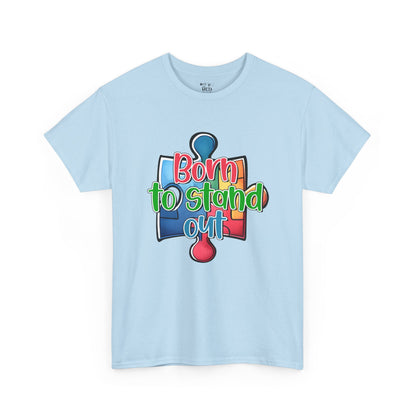 Autism Awareness Born to Stand Out Puzzle Piece T-Shirt