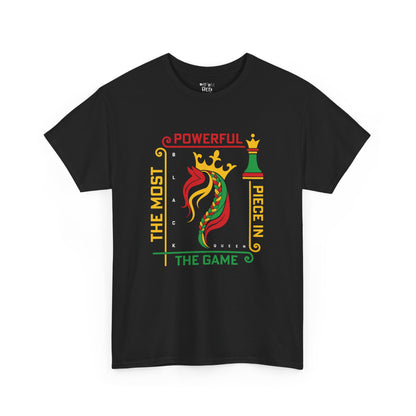 Unisex Heavy Cotton Tee - "The Most Powerful Piece in the Game" - Chess Lover's Tee
