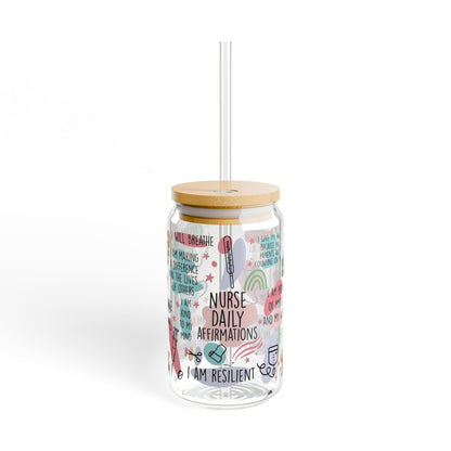 Nurse Affirmations Sipper Glass 16 oz
