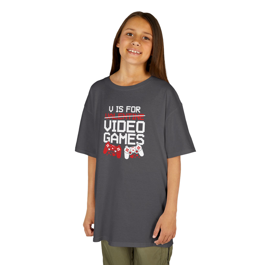 V is for Video Games - Valentines Boys Gaming Tee