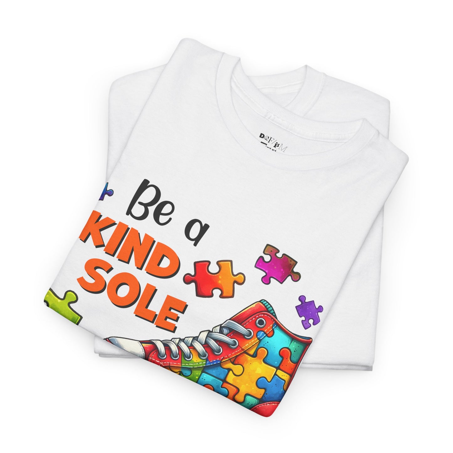 Autism Awareness T‑Shirt — “Be a Kind Sole” Puzzle Sneaker Tee