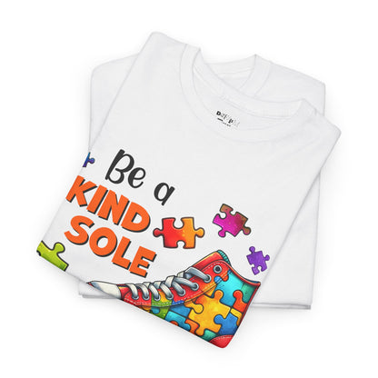 Autism Awareness T‑Shirt — “Be a Kind Sole” Puzzle Sneaker Tee