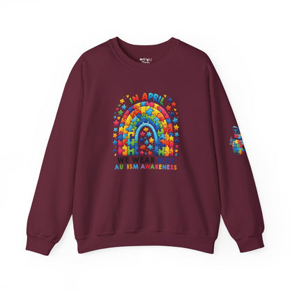 Autism Awareness Crewneck Sweatshirt - We Wear Blue in April