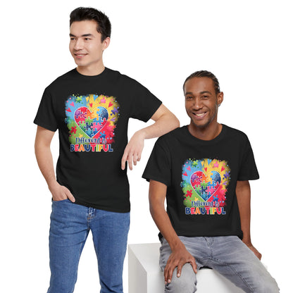 Autism Awareness T-Shirt – 'Different is Beautiful' Colorful Puzzle Heart Tee
