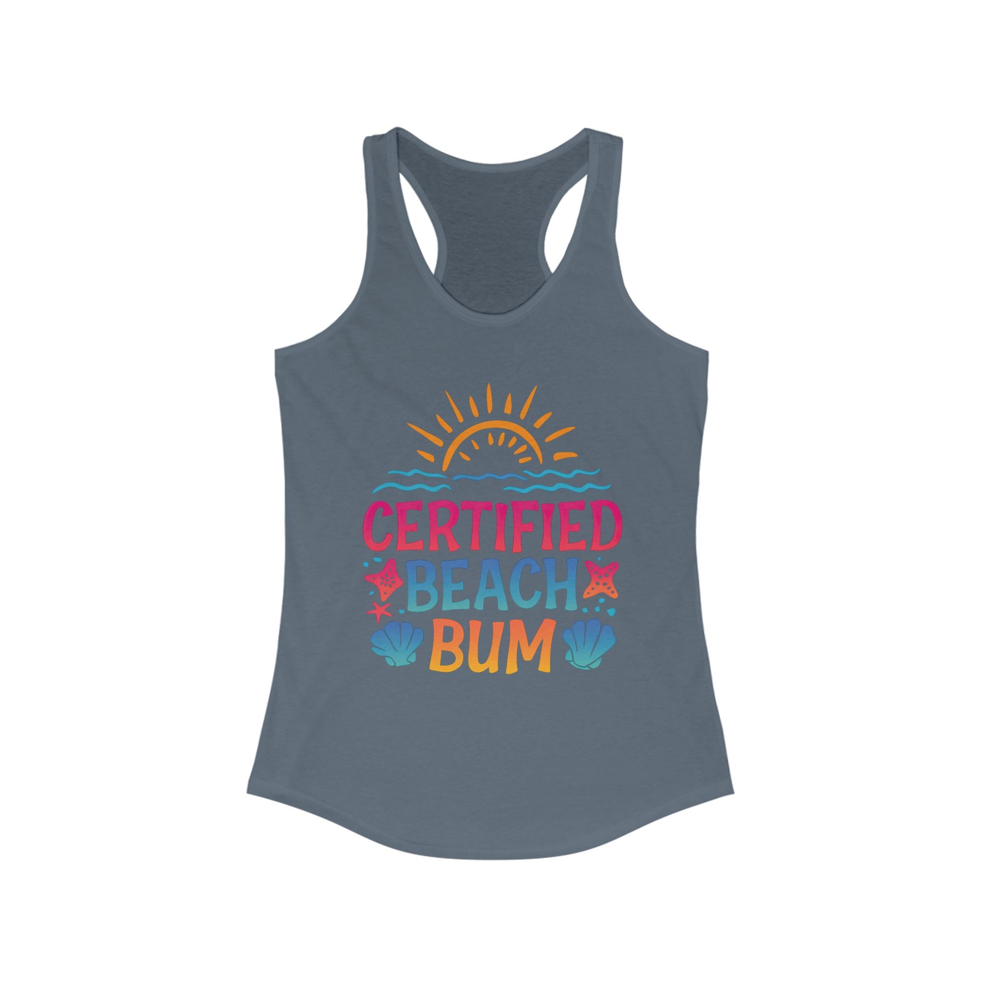 Certified Beach Bum Women's Racerback Tank, Summer Shirt, Beachwear, Vacation Top, Gift for Beach Lover, Casual Summer Apparel
