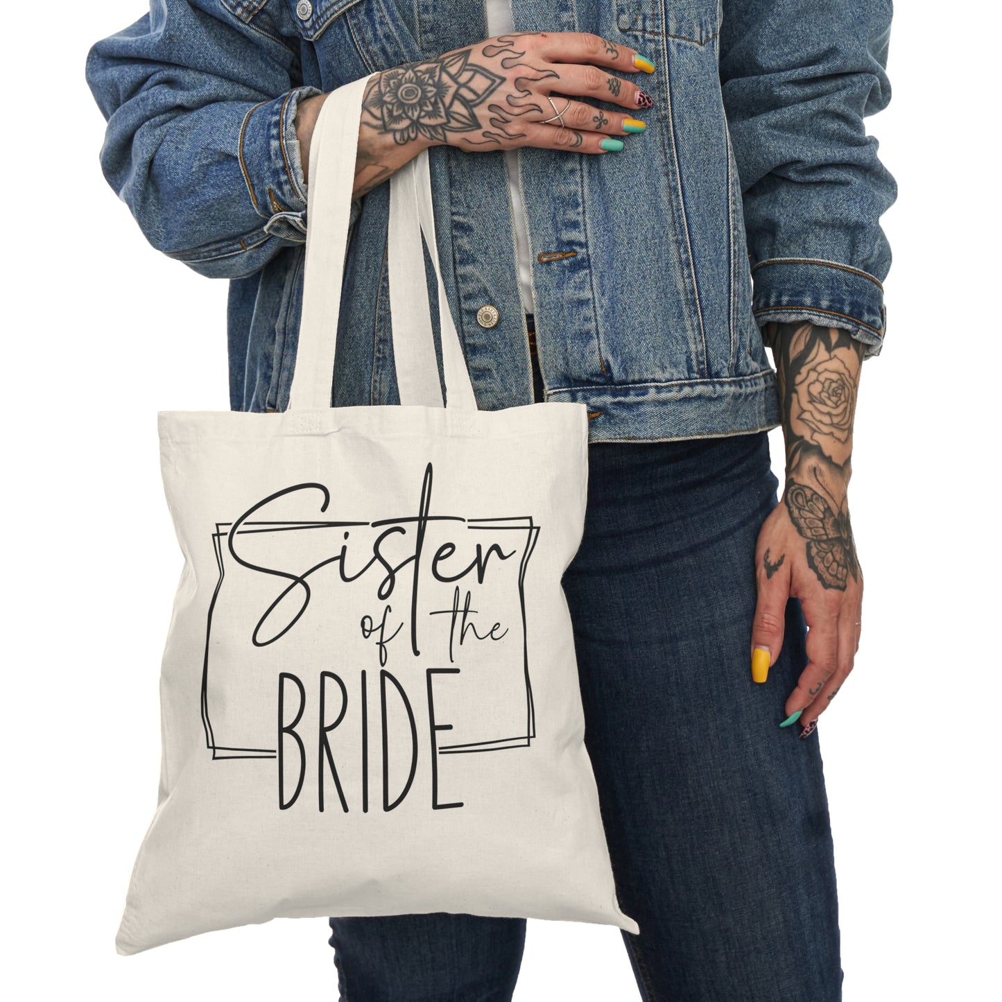 Customizable Wedding Tote Bag for Sister of the Bride