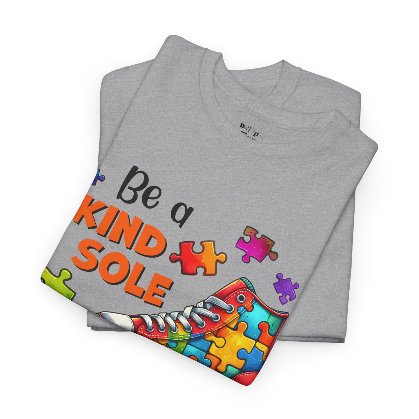 Autism Awareness T‑Shirt — “Be a Kind Sole” Puzzle Sneaker Tee