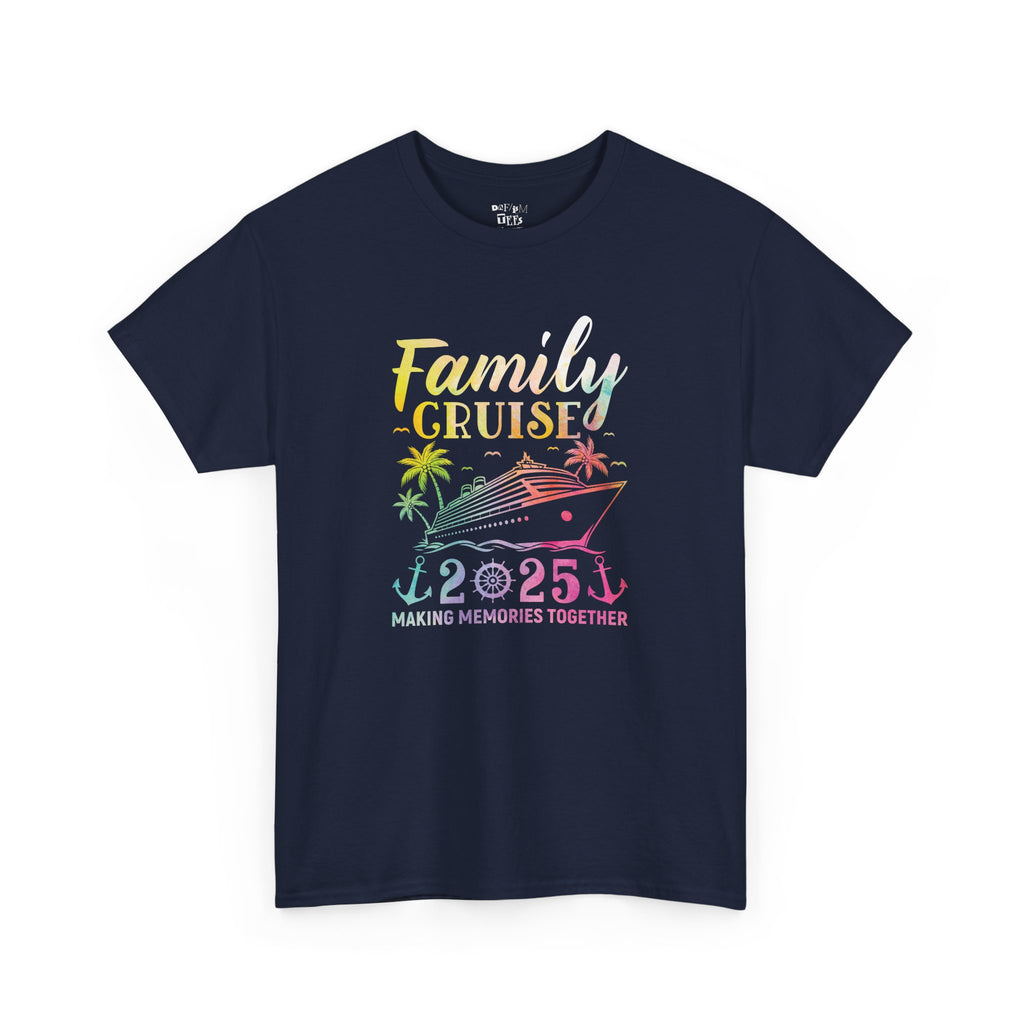 Family Cruise Tee 2025, Unisex Heavy Cotton T-Shirt for Vacations, Family Gatherings, Summer Adventures, Travel Memories, Cruise Shirts