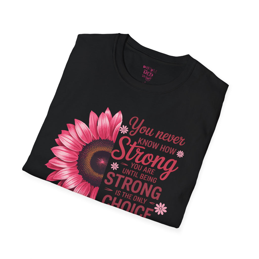 Breast Cancer Awareness Positive Vibes Floral T-Shirt