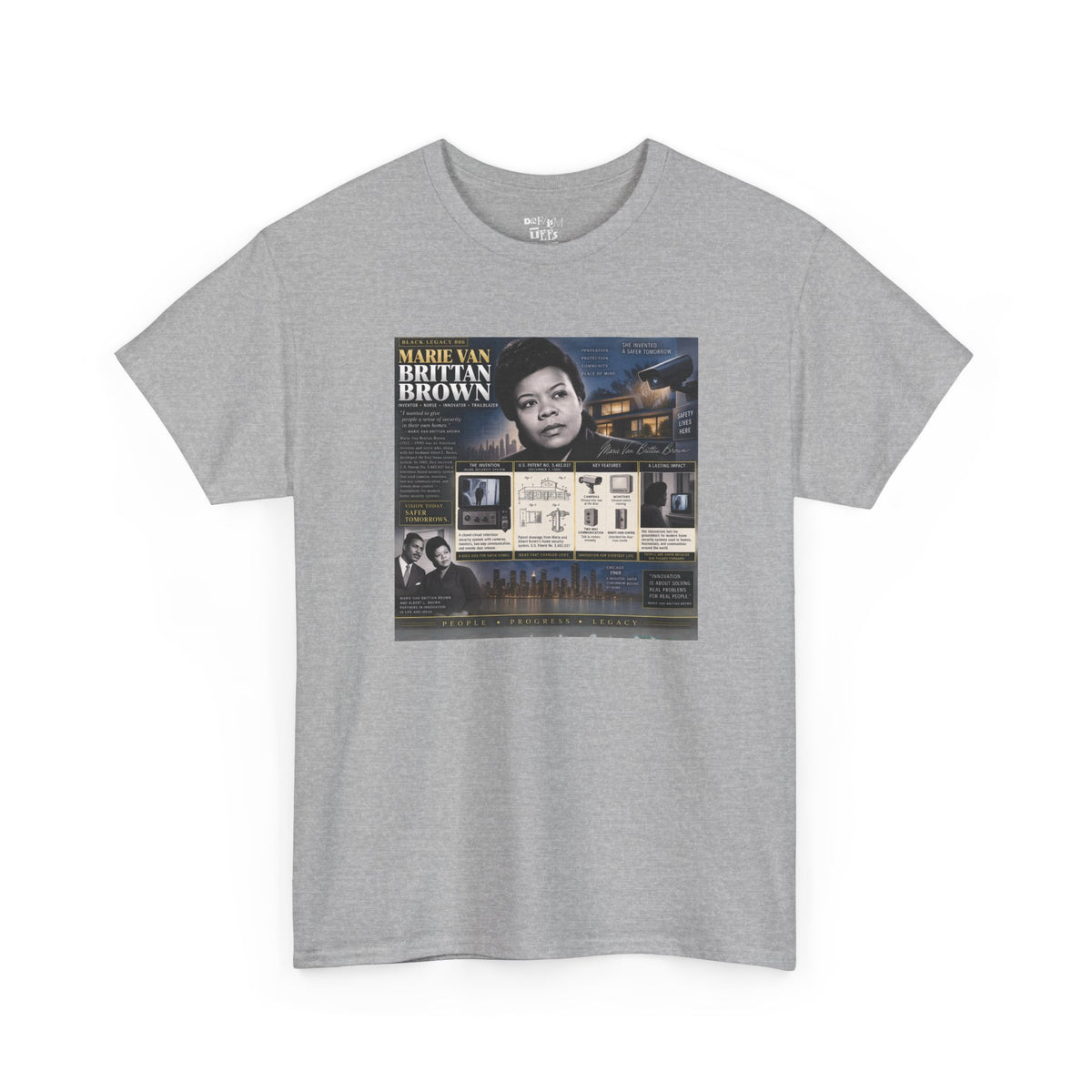Marie Van Brittan Brown Historical Portrait T-Shirt