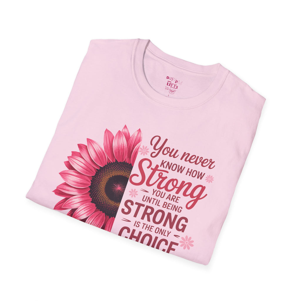 Breast Cancer Awareness Positive Vibes Floral T-Shirt
