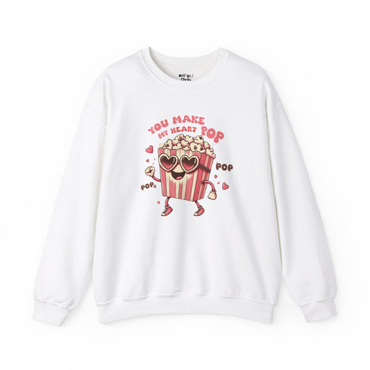 Valentine Heart Popcorn, You make my heart pop, couple movie night