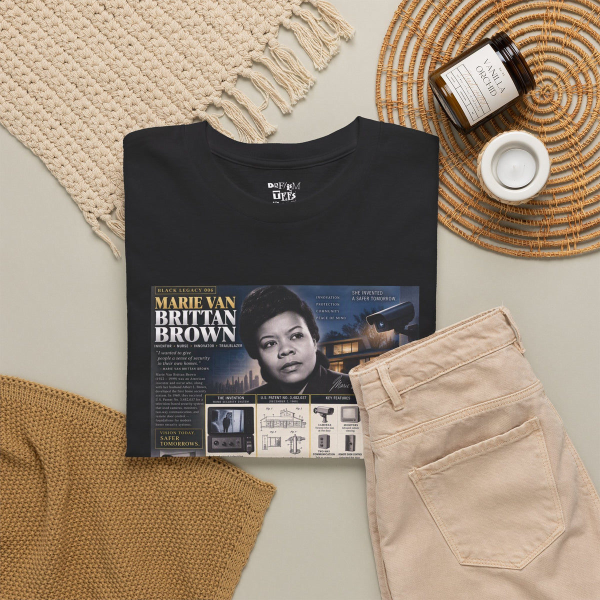 Marie Van Brittan Brown Historical Portrait T-Shirt