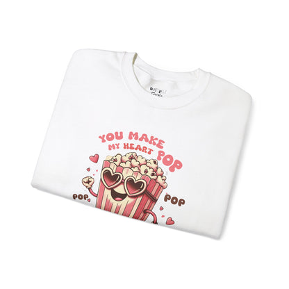 Valentine Heart Popcorn, You make my heart pop, couple movie night