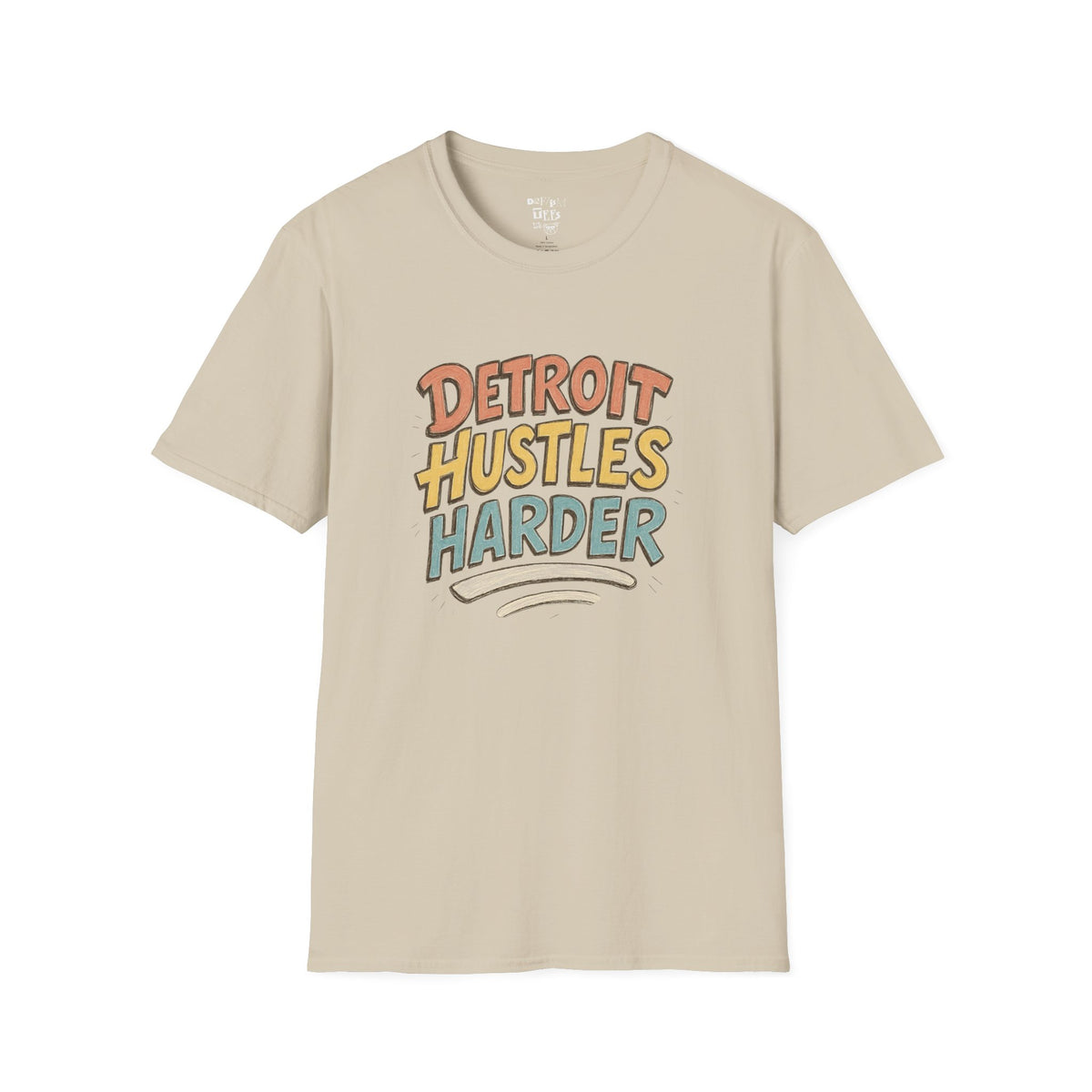 Detroit Hustles Harder T-Shirt — Retro Motivational Tee for Detroit Pride & Hustle