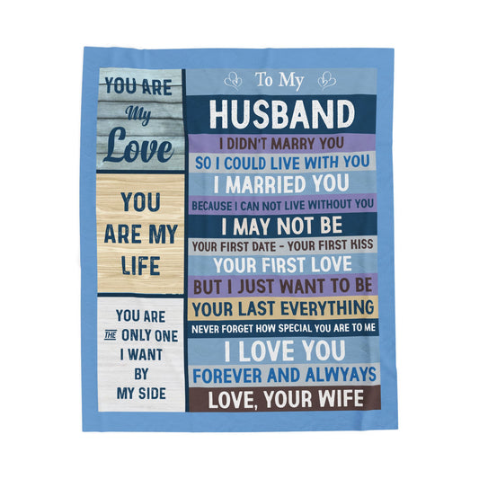 Personalized Velveteen Plush Blanket for Husbands - Romantic Gift for Anniversaries & Special Occasions