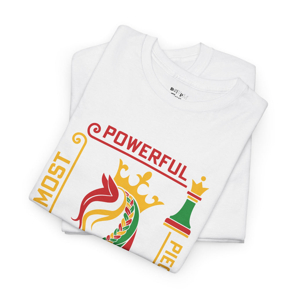 Unisex Heavy Cotton Tee - "The Most Powerful Piece in the Game" - Chess Lover's Tee