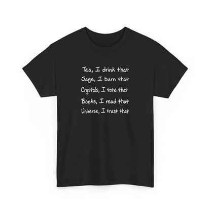 Tea, Sage, Crystals Unisex Heavy Cotton Tee