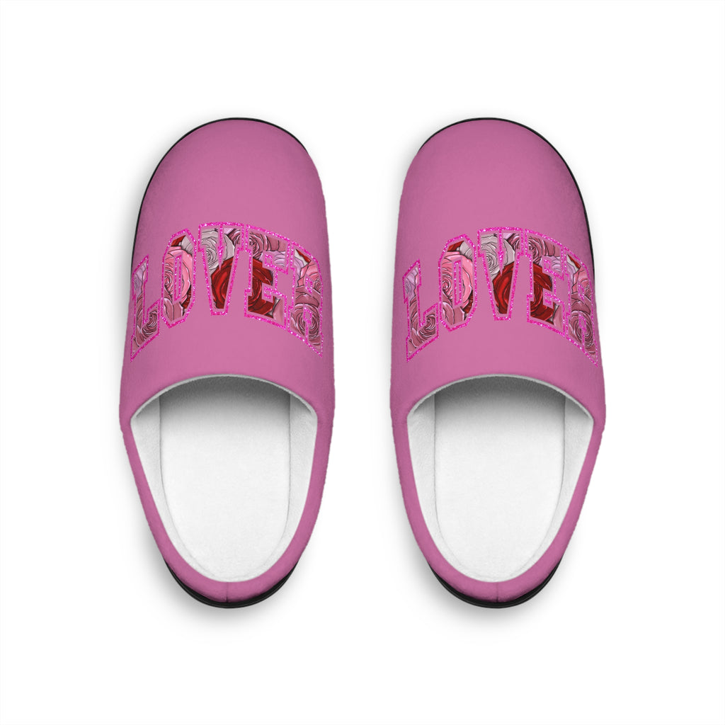 Cozy Women’s Slippers with 'Lover' Design for Relaxing Days, Valentine's Gift, Home Comfort, Cute Footwear, Sweetheart Present