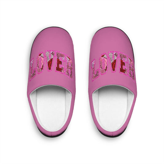 Cozy Women’s Slippers with 'Lover' Design for Relaxing Days, Valentine's Gift, Home Comfort, Cute Footwear, Sweetheart Present