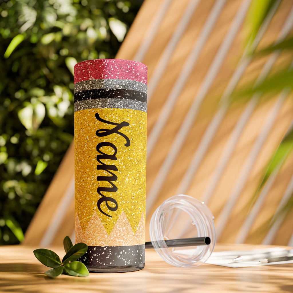 Glitter Pencil Skinny Tumbler 20oz Drinkware - Personalized