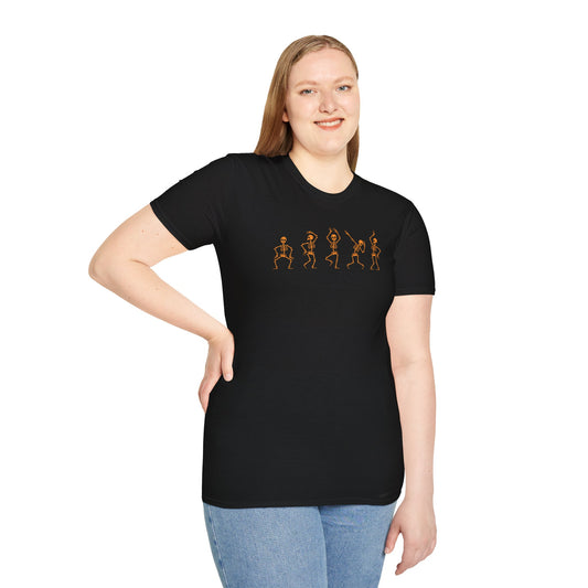 Skeleton Dance Moves Family Halloween Tee - Adult