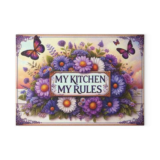 Floral Kitchen Cutting Board - My Kitchen My Rules
