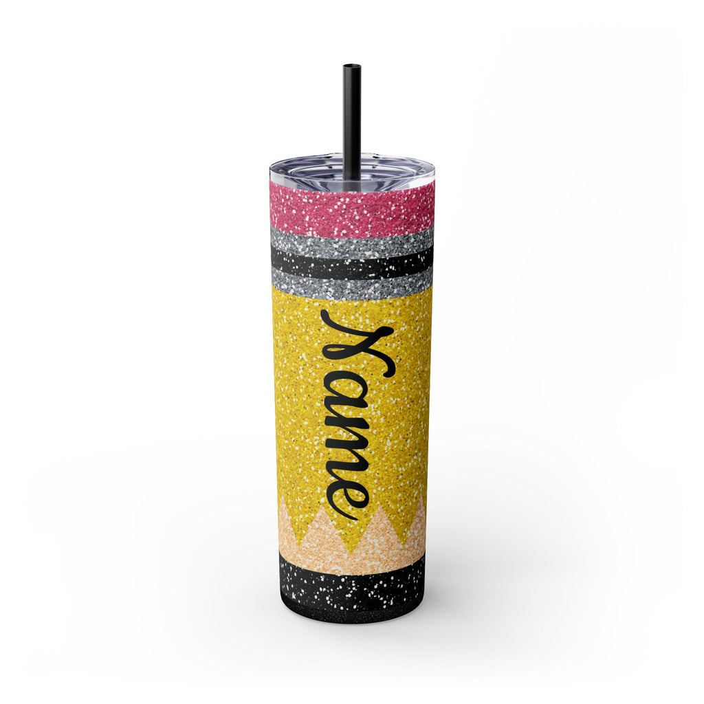 Glitter Pencil Skinny Tumbler 20oz Drinkware - Personalized