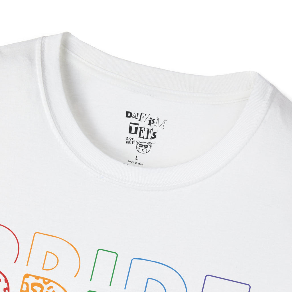 Pride Unisex Softstyle T-Shirt | LGBTQ+ Tee, Rainbow Pride Shirt, Soft Cotton Tee, Ideal for Pride Month, Gift for Allies & Supporters